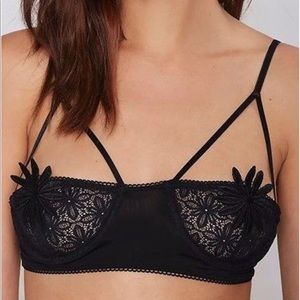 For Love & Lemons Black Lace Snapdragon Bra